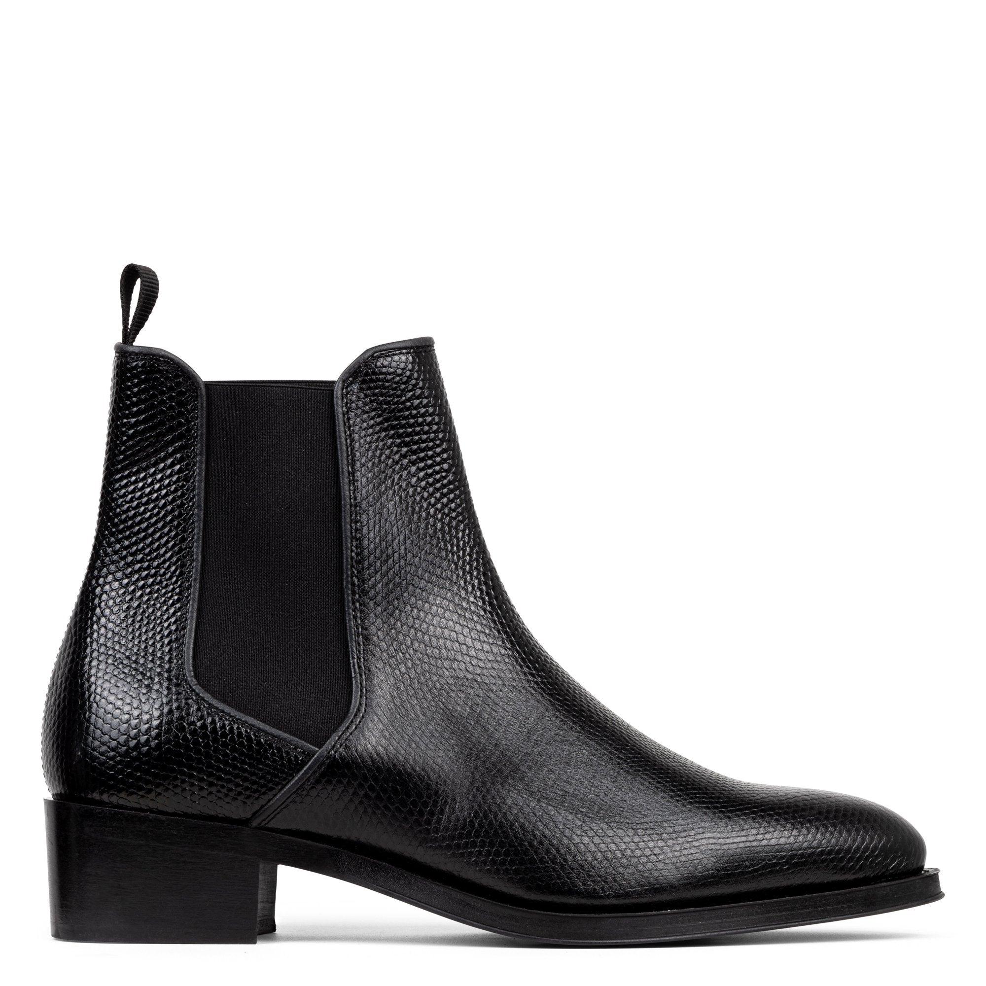 ASHFORD | Donald Pliner Men Shoes Black Lizard Print Leather
