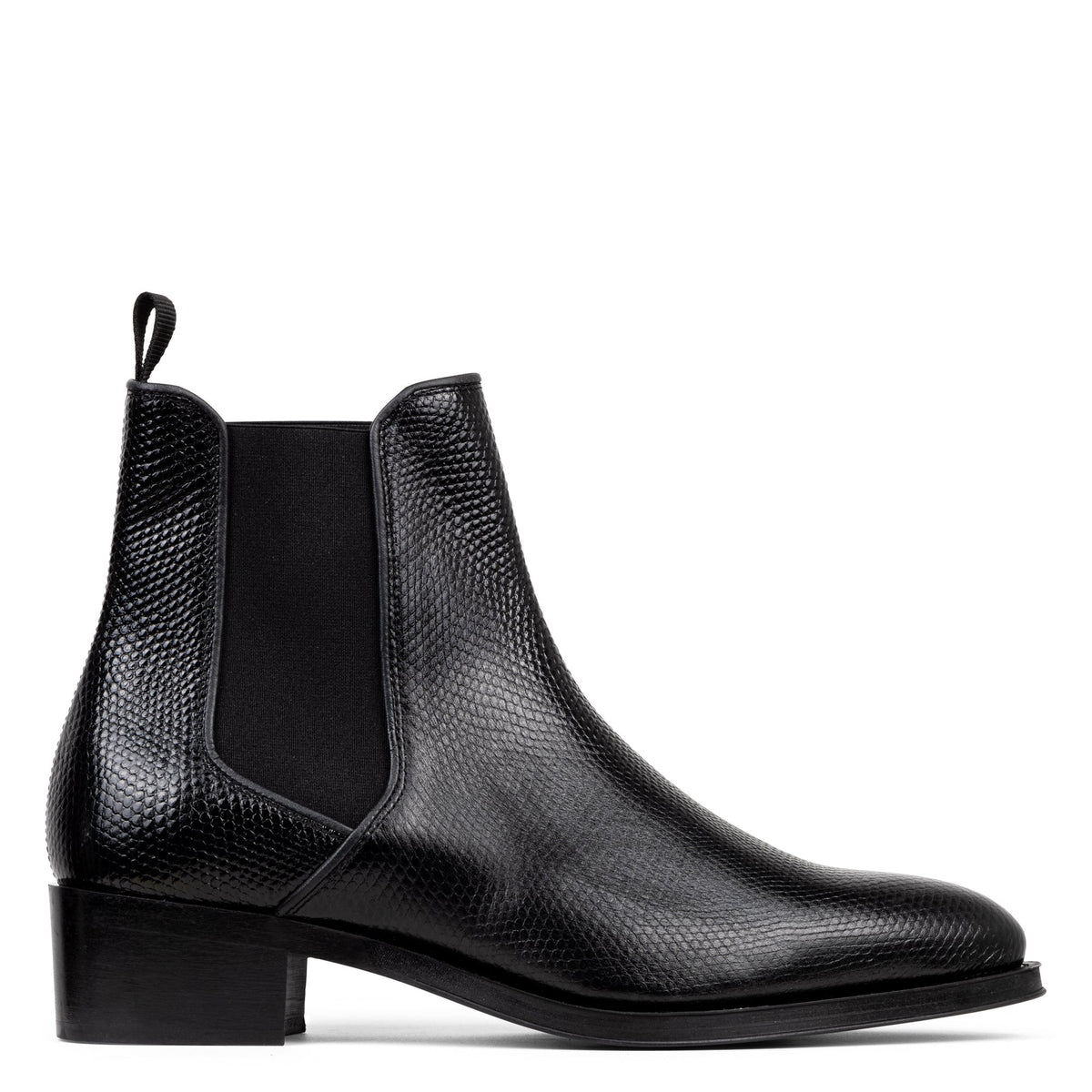ASHFORD | Donald Pliner Men Shoes Black Lizard Print Leather