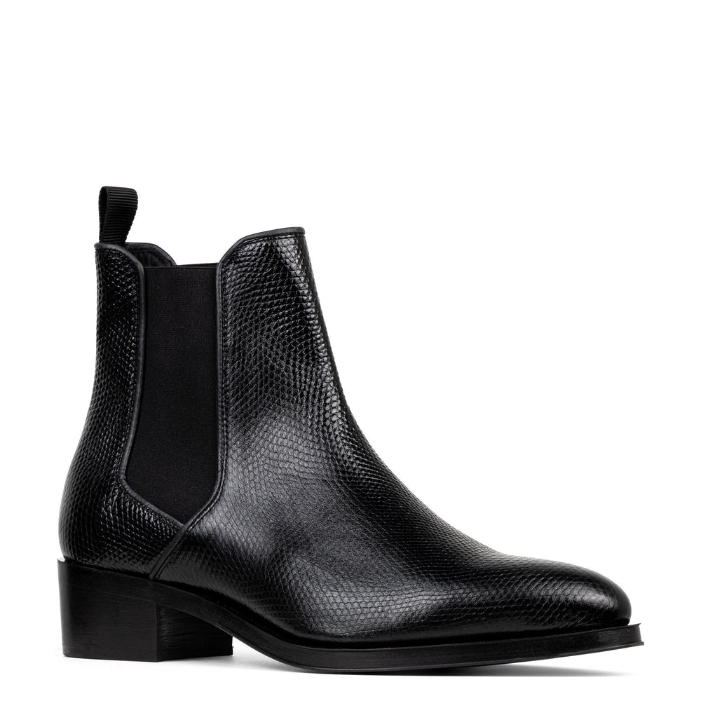 ASHFORD | Donald Pliner Men Shoes Black Lizard Print Leather