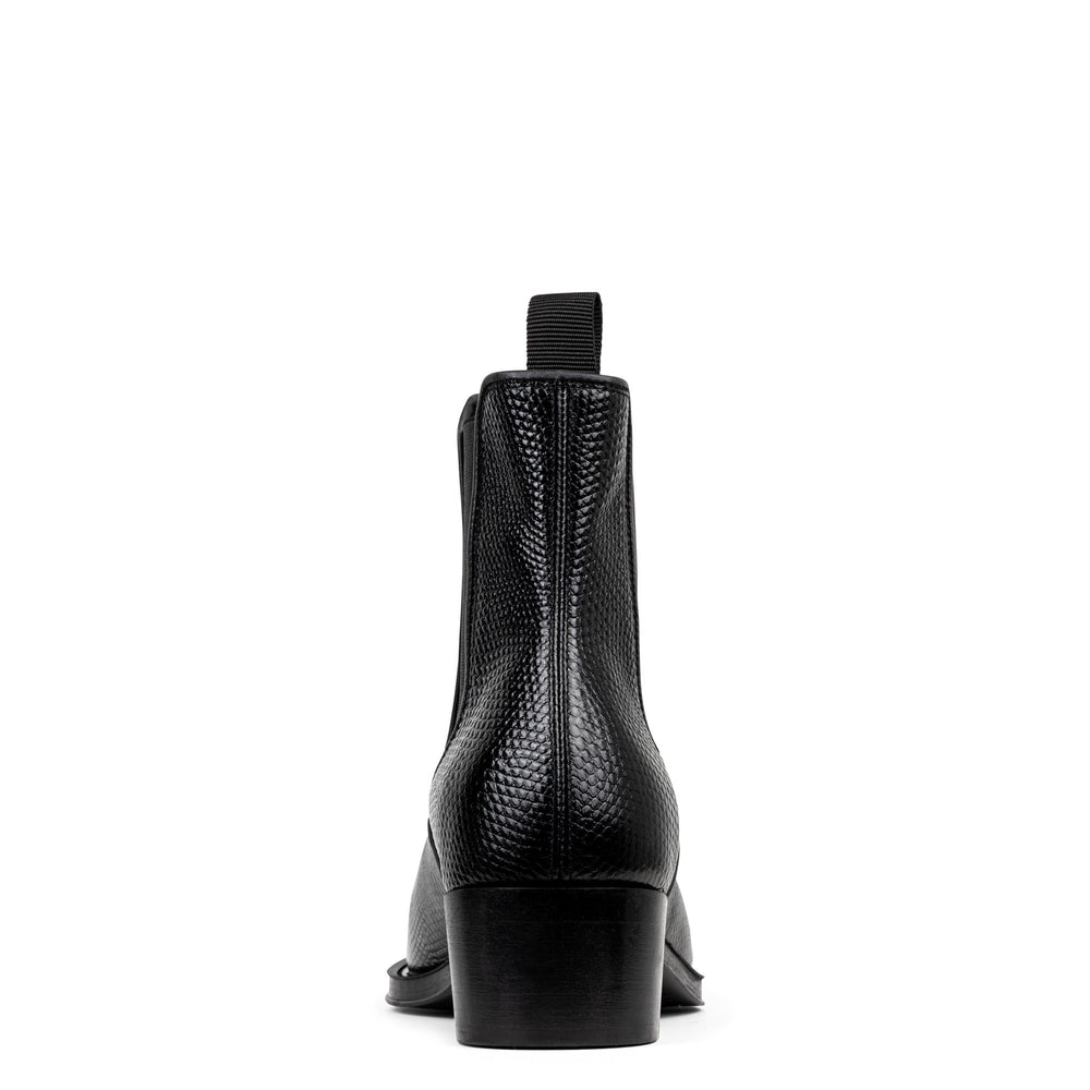 ASHFORD | Donald Pliner Men Shoes Black Lizard Print Leather