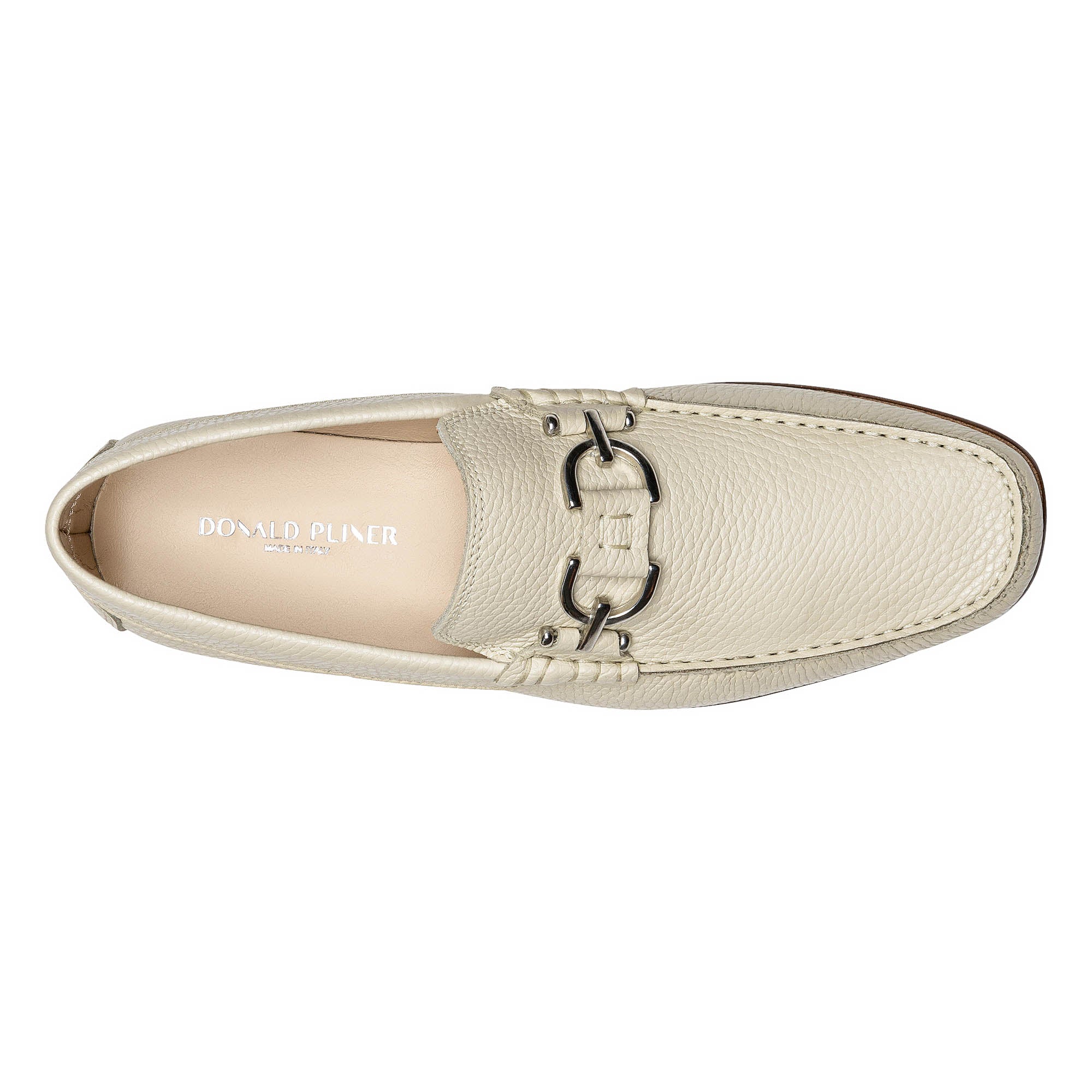 DACIO | Donald Pliner Men Shoes Off White Pebbled Leather