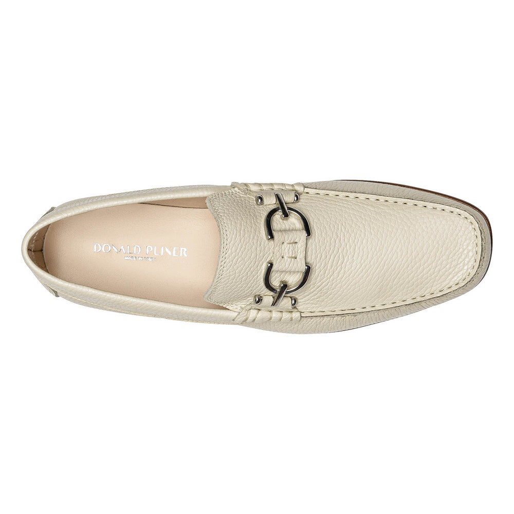 DACIO | Donald Pliner Men Shoes Off White Pebbled Leather