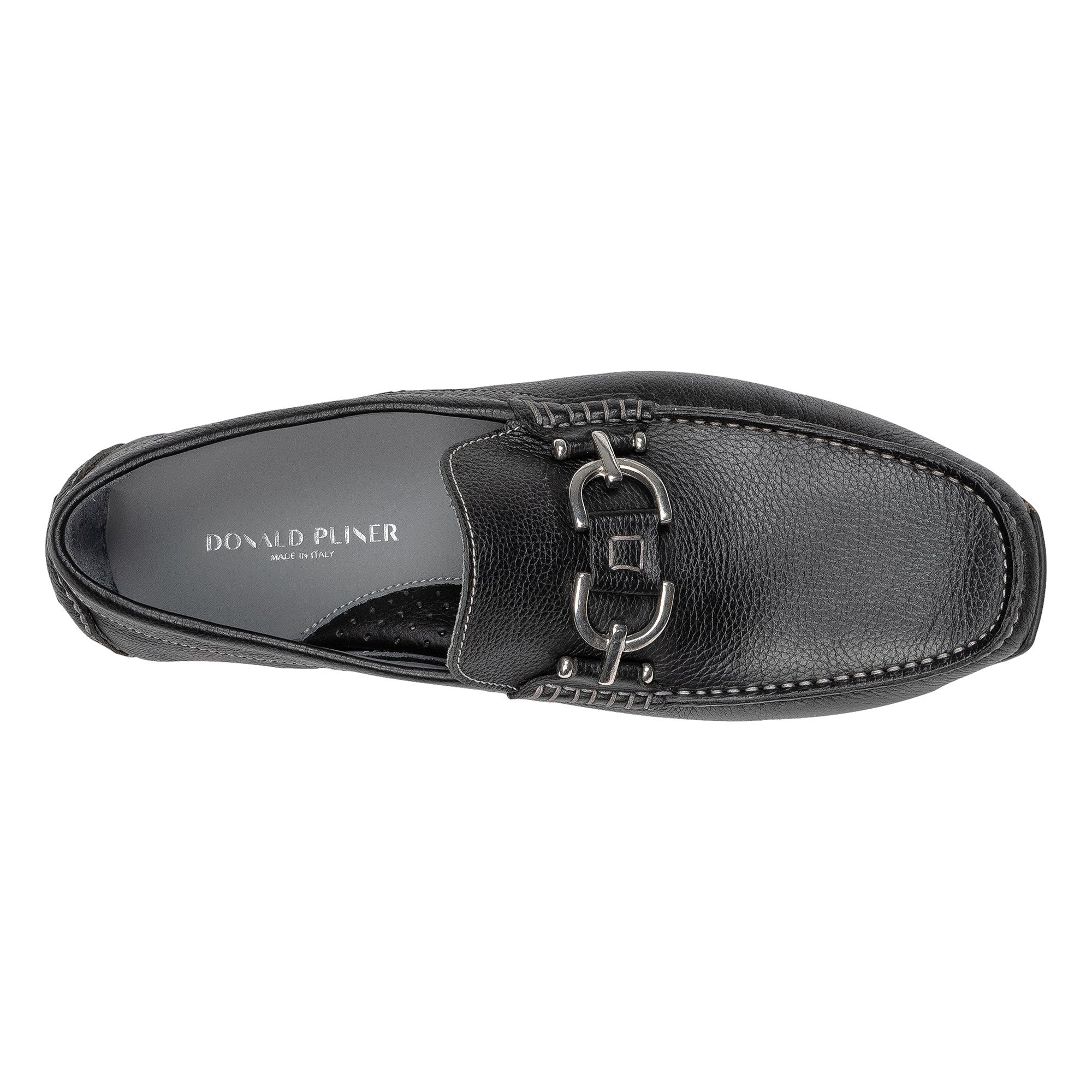 DACIO DRIVER | Donald Pliner Men Shoes Black Tumbled Leather