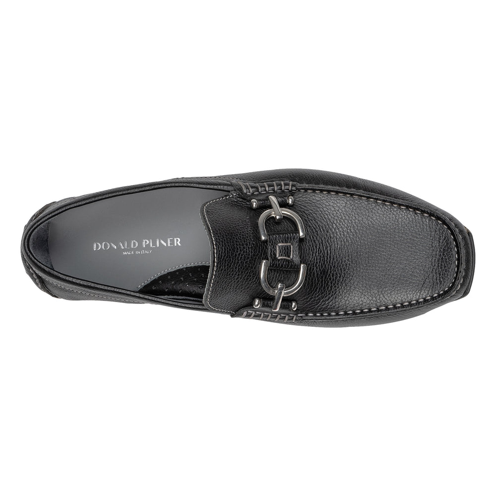 DACIO DRIVER | Donald Pliner Men Shoes Black Tumbled Leather