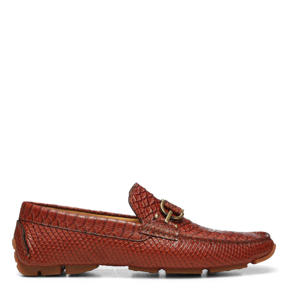 DACIO DRIVER | Donald Pliner Men Shoes Cognac Snake