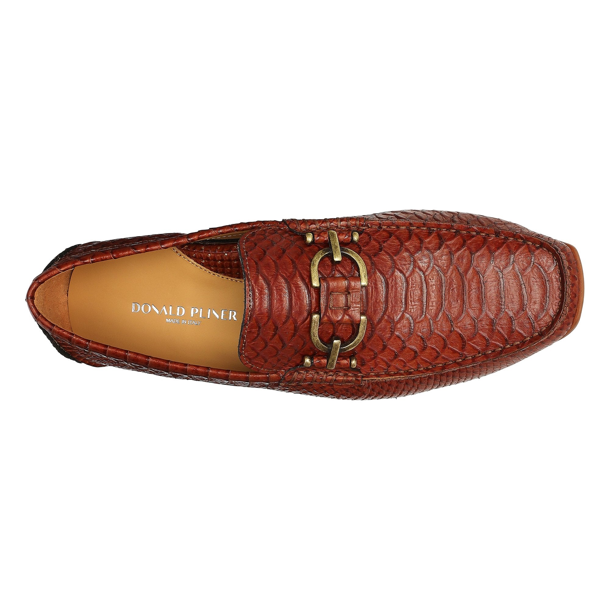 DACIO DRIVER | Donald Pliner Men Shoes Cognac Snake