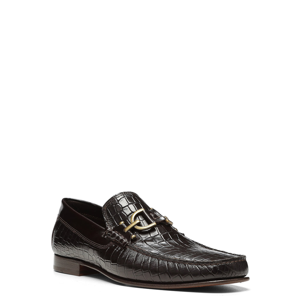 DACIO | Donald Pliner Men Shoes Dark Brown Croco